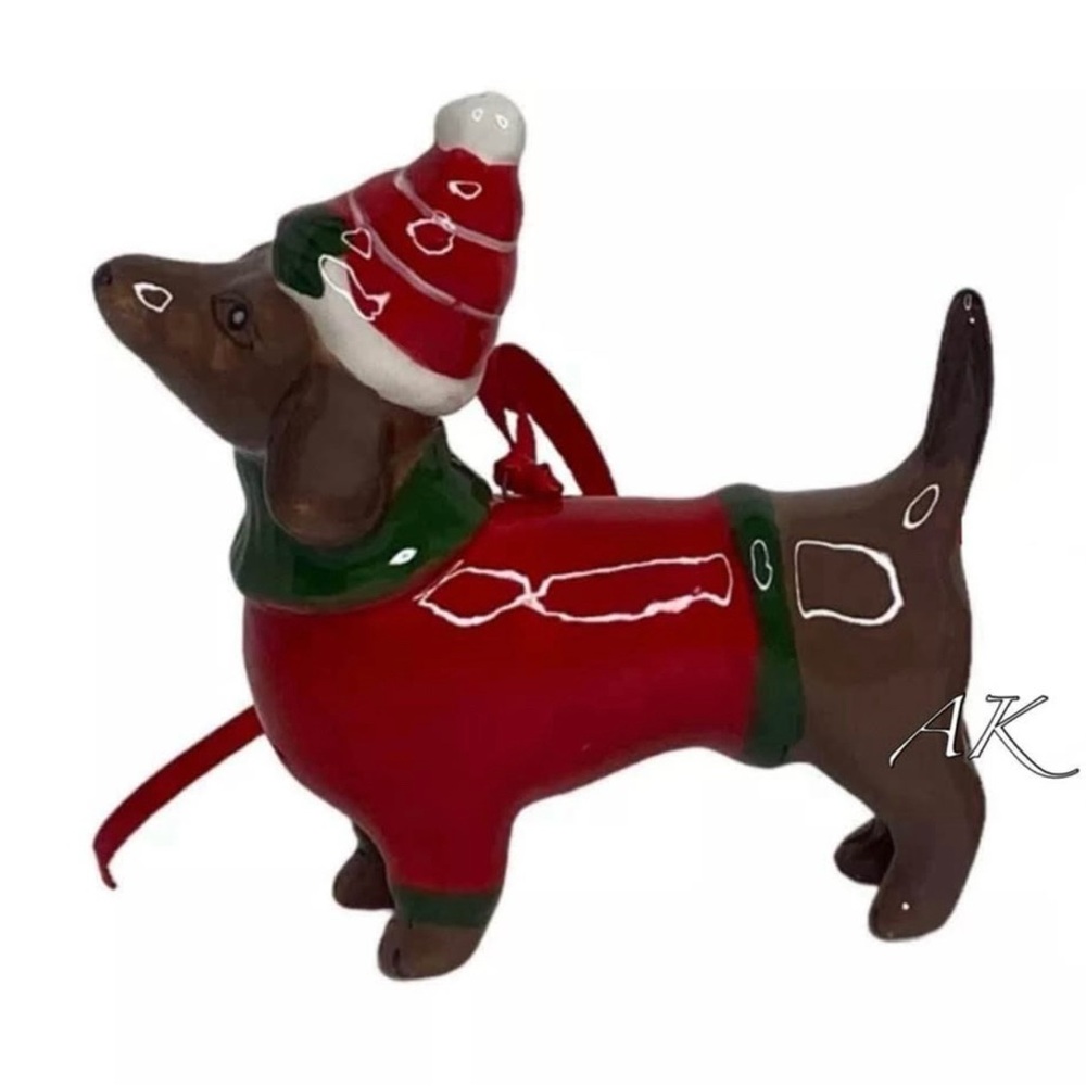 Blue Sky Clayworks Dachshund Christmas Tree Ornament 🐾 Doxie Wiener